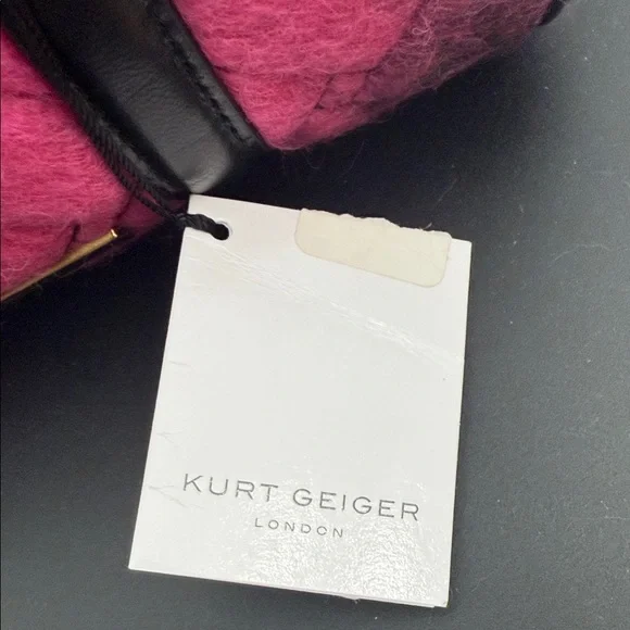 Kurt Geiger London Quilted Wool Satchel – Pink & Black, NWT - Picture 2 of 3